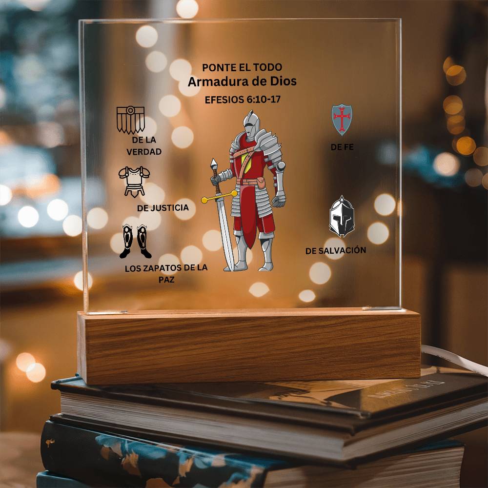 Spanish Armor of God Printed Acrylic Plaque