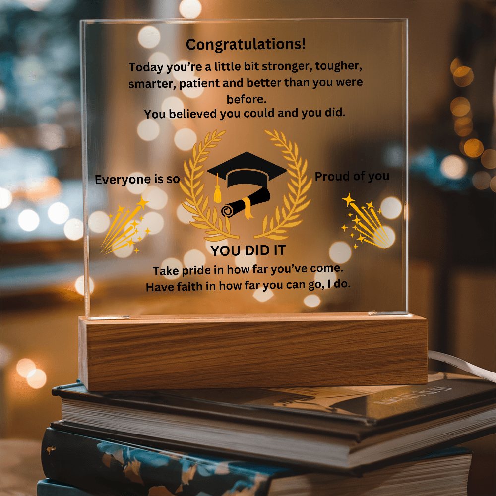 Congratualtions! Graduation Printed Acrylic Square Plaque