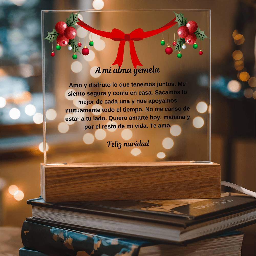 To My Soulmate Spanish Merry Christmas Square Plaque