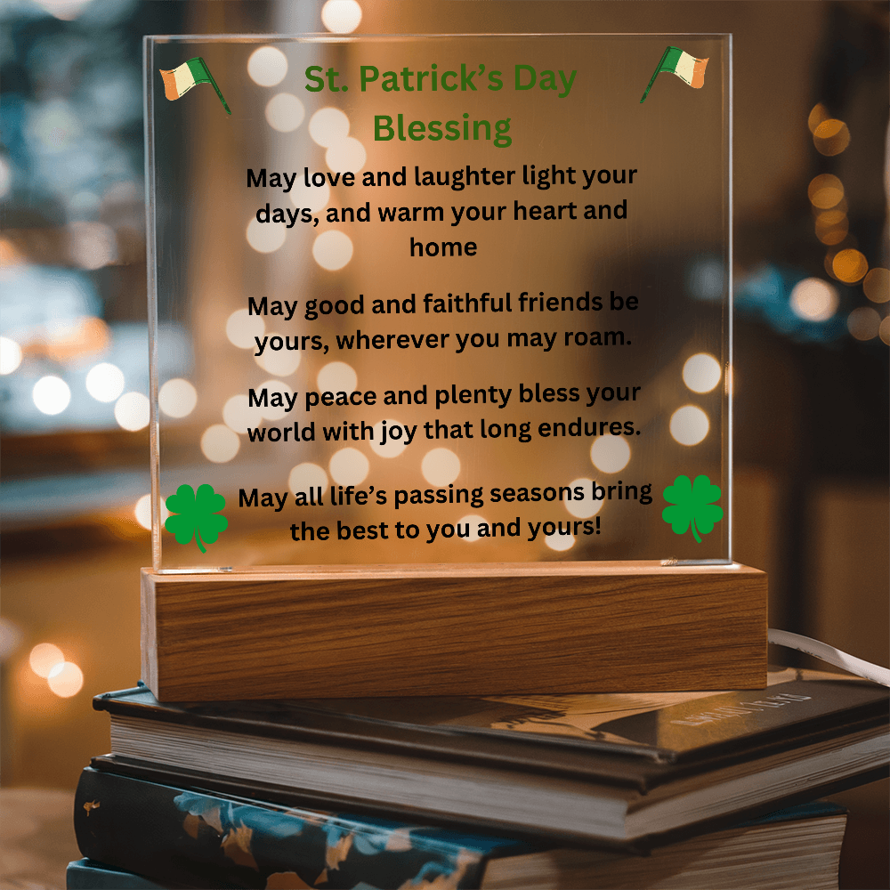 St. Patrick's Day Blessing Printed Acrylic Square Plaque
