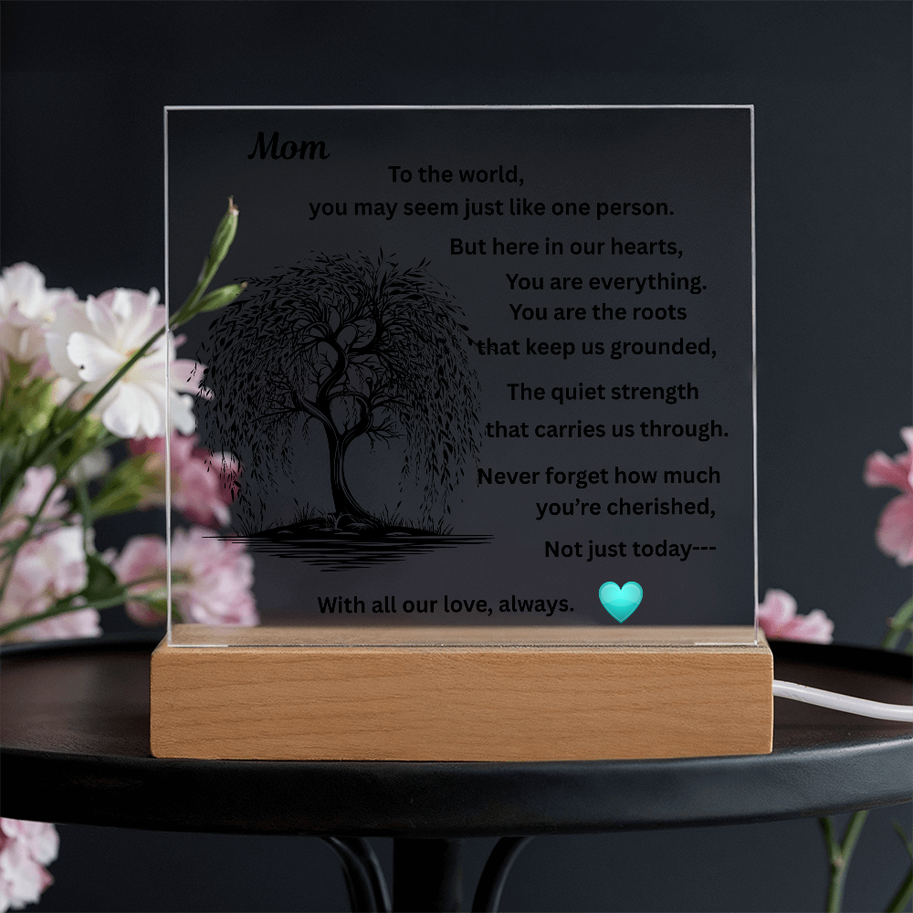 Mom To The World Printed Acrylic Squaree Plaque