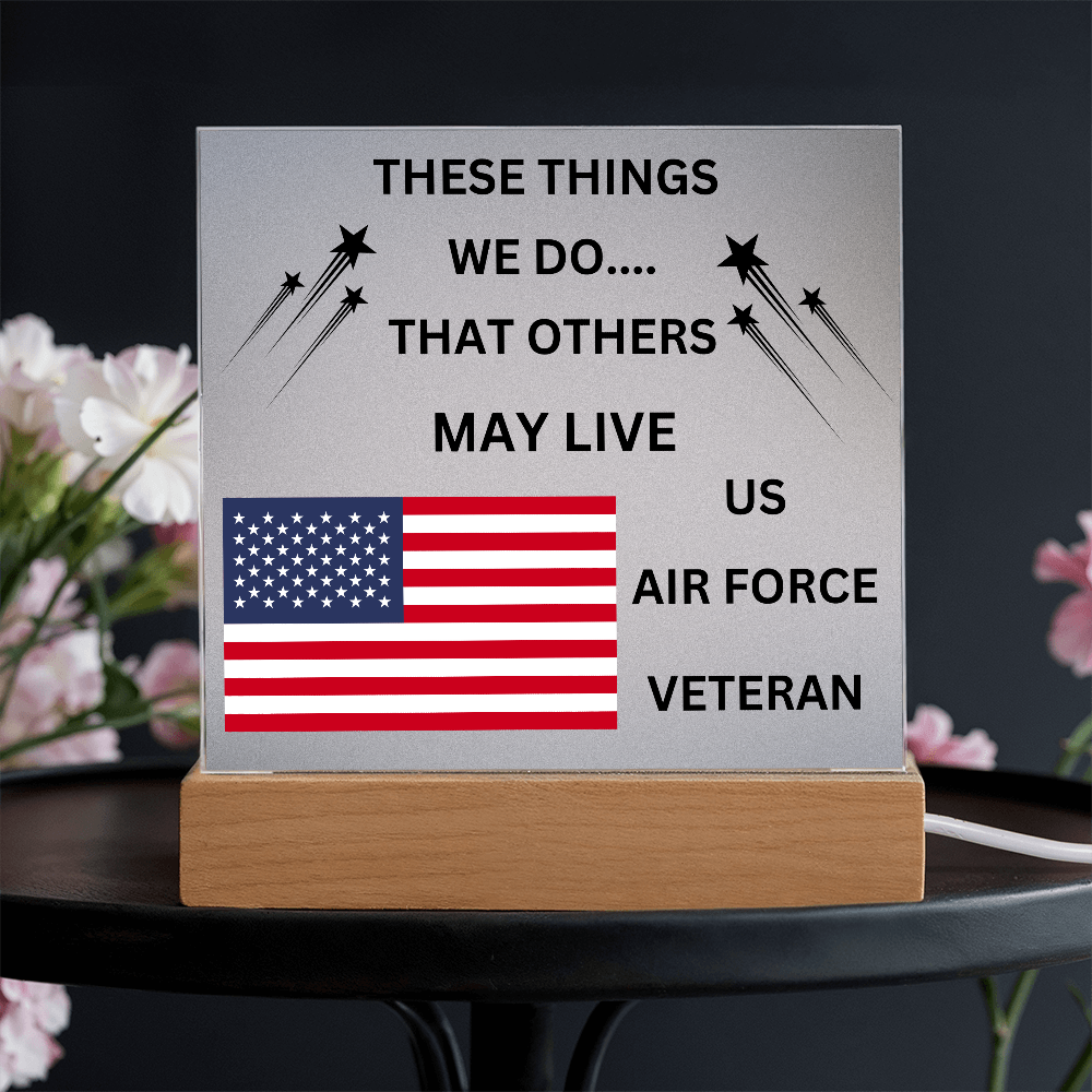 US Air Force Veteran Printed Acrylic Square Plaque