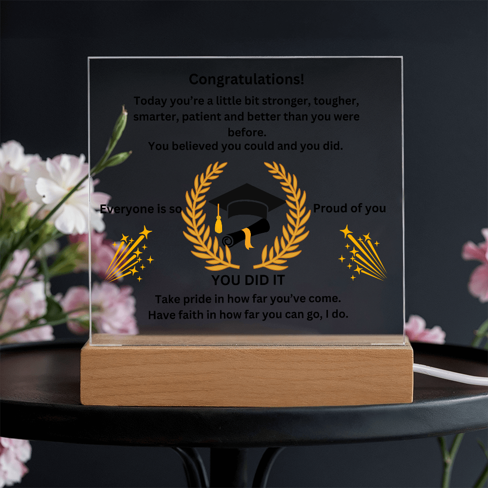 Congratualtions! Graduation Printed Acrylic Square Plaque