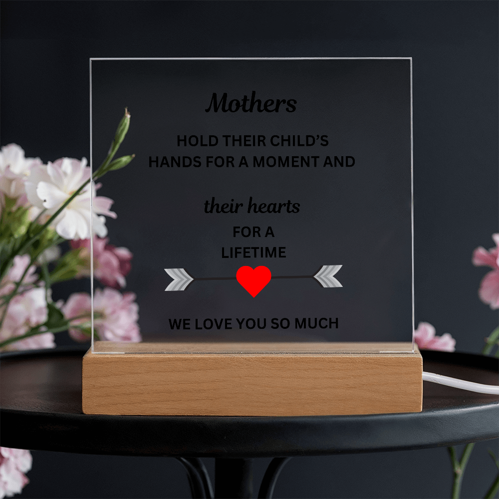 A Mothers Love Printed Acrylic Square Plaque