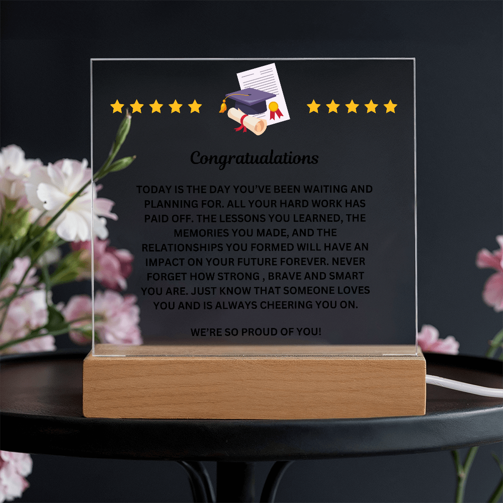 Graduation Congratulaions Printed Acrylic Sqauare Plaque