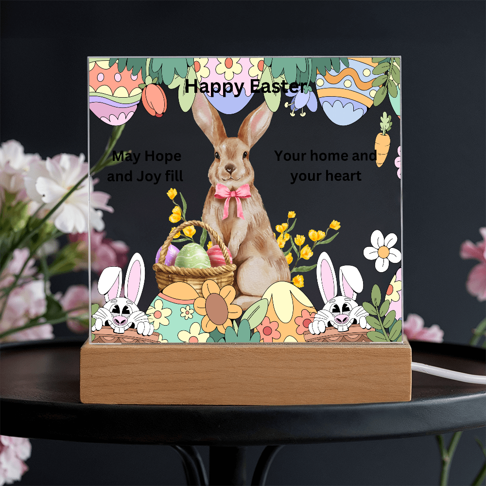 Happy Easter Printed Square Acrylic Plaque