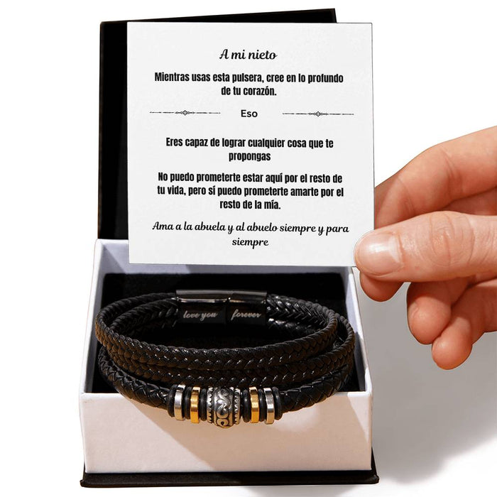 To My Grandson Love You Forever Bracelet Spanish