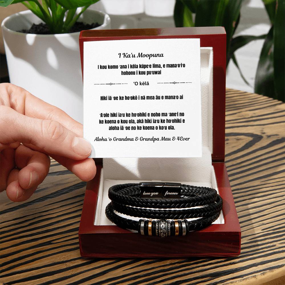 To My Grandson Love You Forever Bracelet Hawaiian