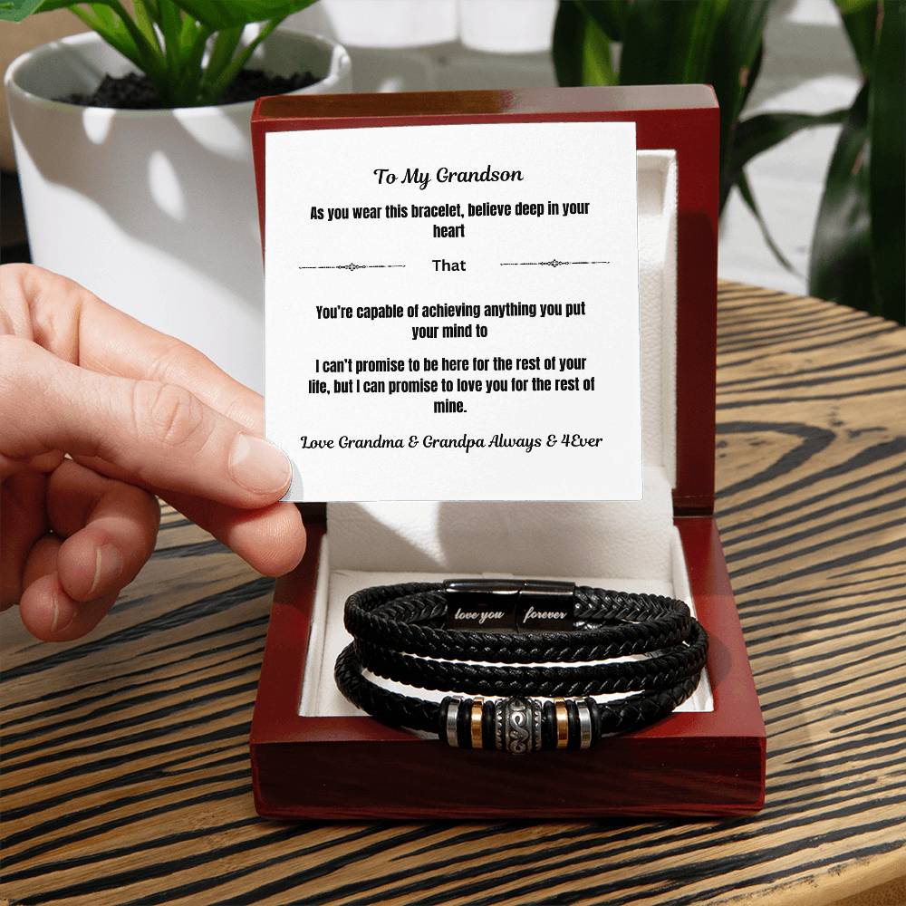 To My Grandson Love You Forever Bracelet