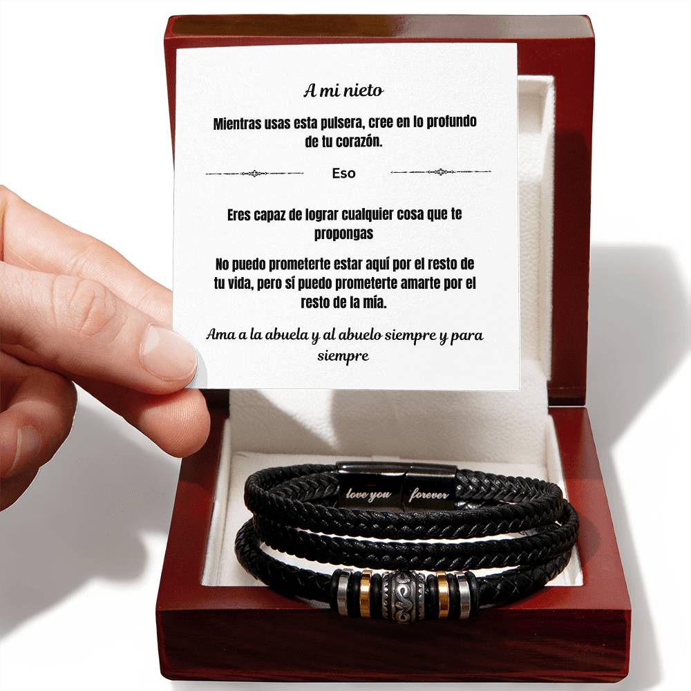 To My Grandson Love You Forever Bracelet Spanish