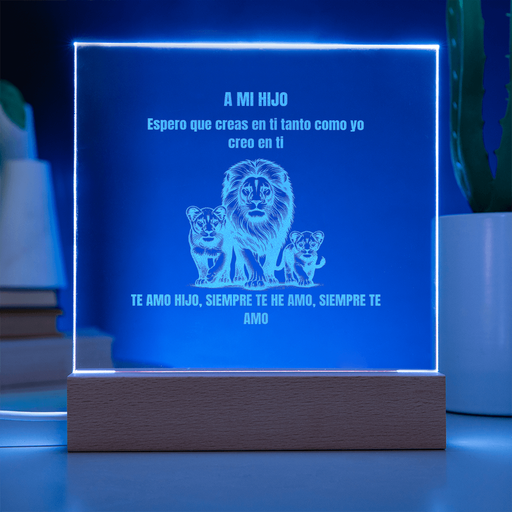 To My Son Engraved Square Plaque Spanish