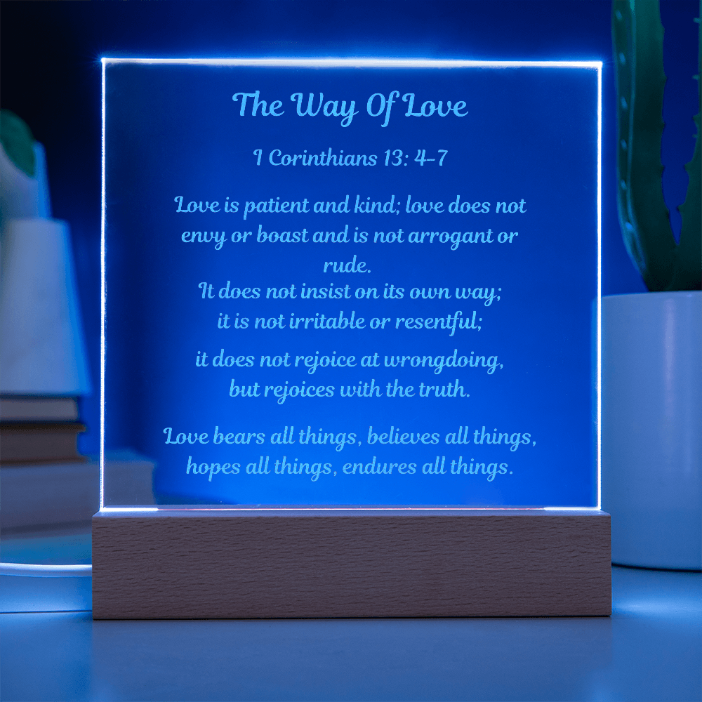 The Way Of Love Engraved Acrylic Square Plaque