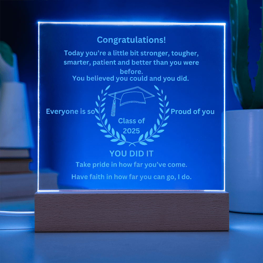 Congratulations! Graduation Engraved Acrylic Square Plaque
