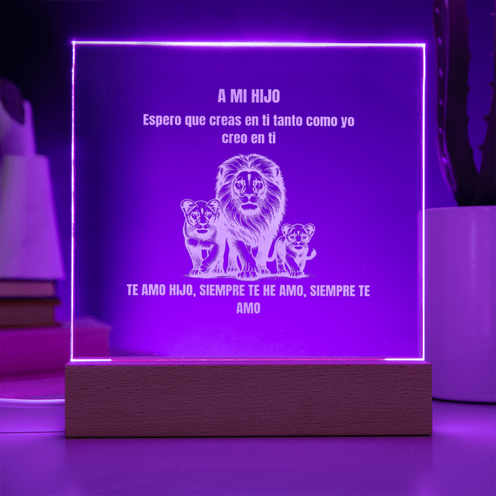 To My Son Engraved Square Plaque Spanish