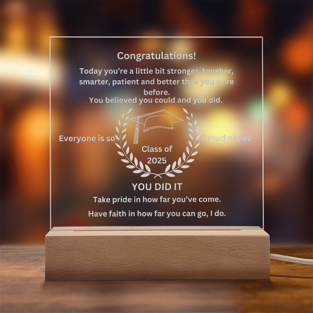 Congratulations! Graduation Engraved Acrylic Square Plaque