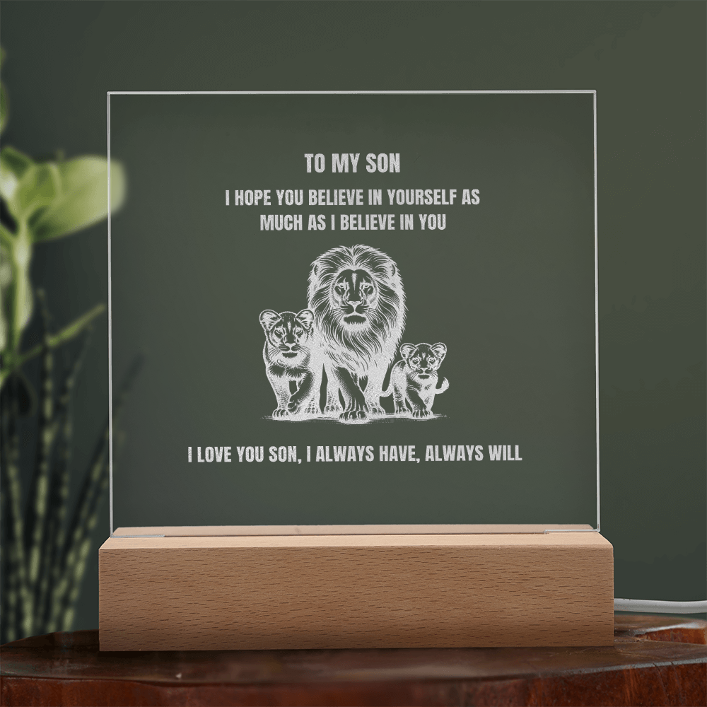 To My Son Engraved Square Plaque