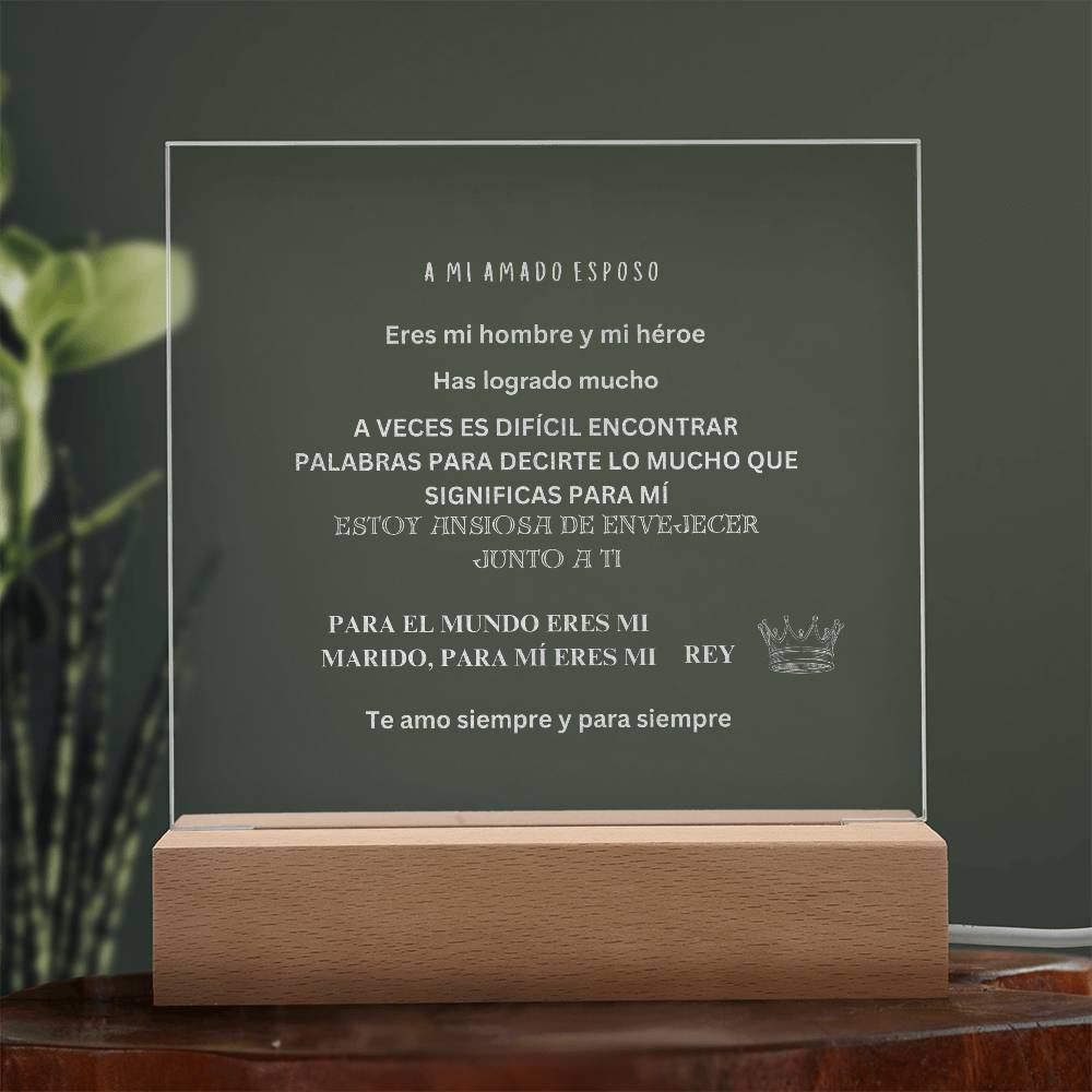 Spanish Husband Engraved Acrylic Square Plaque