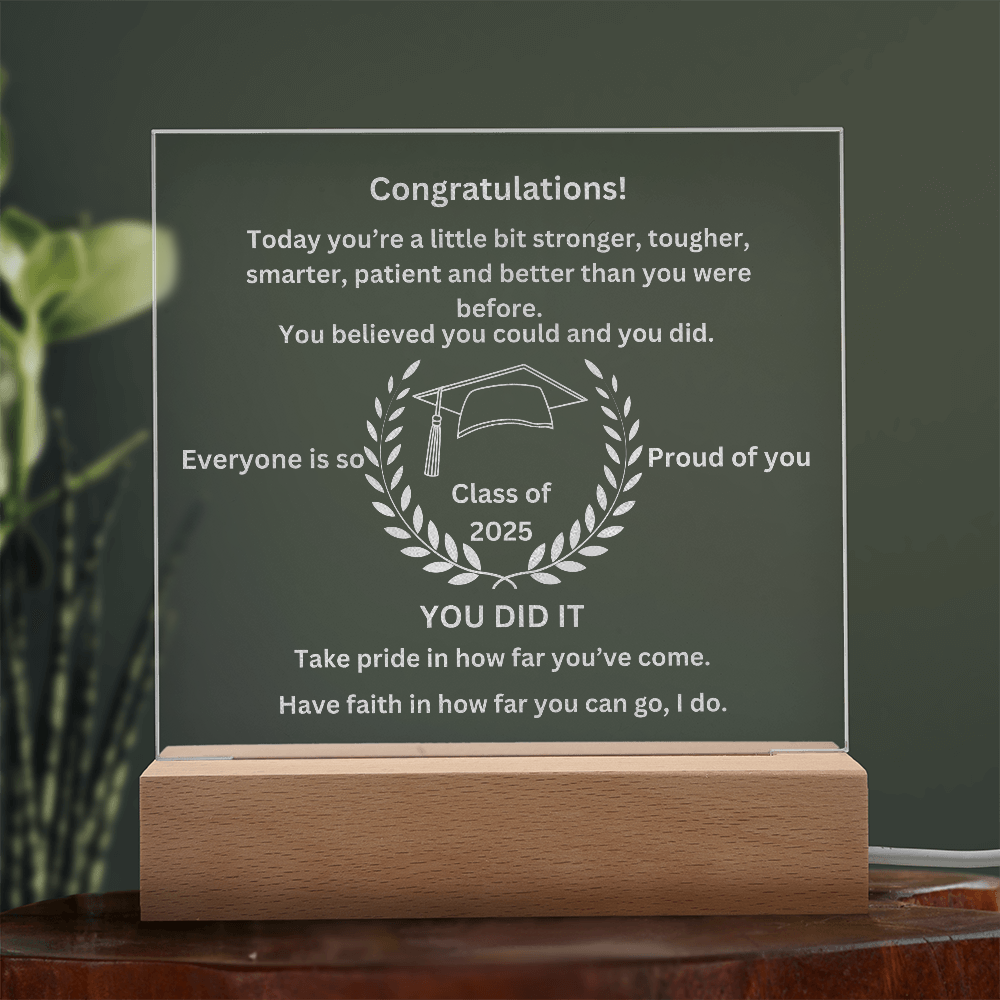 Congratulations! Graduation Engraved Acrylic Square Plaque