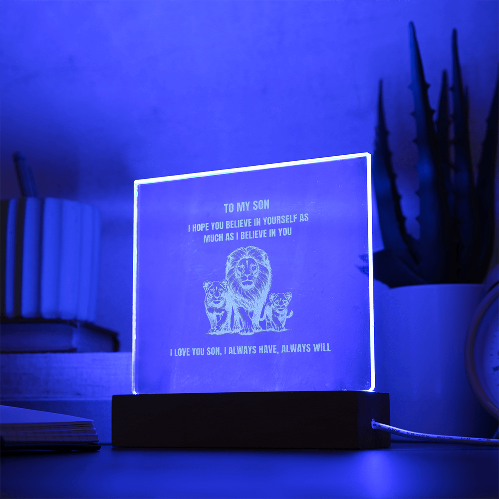 To My Son Engraved Square Plaque