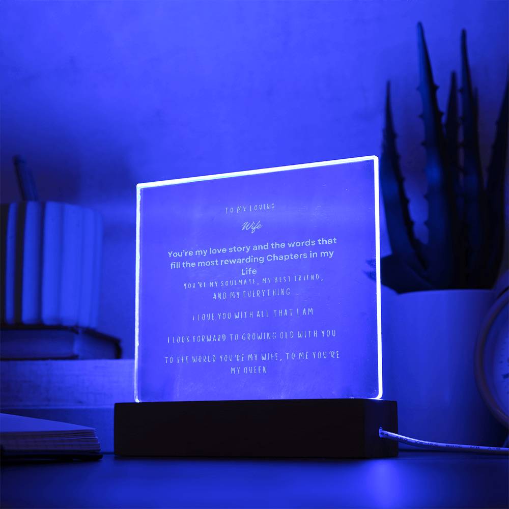 Wife Engraved Square Acrylic Plaque