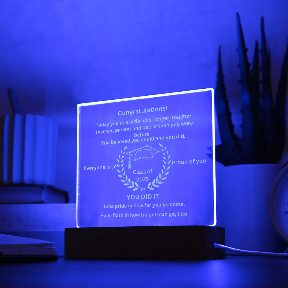 Congratulations! Graduation Engraved Acrylic Square Plaque