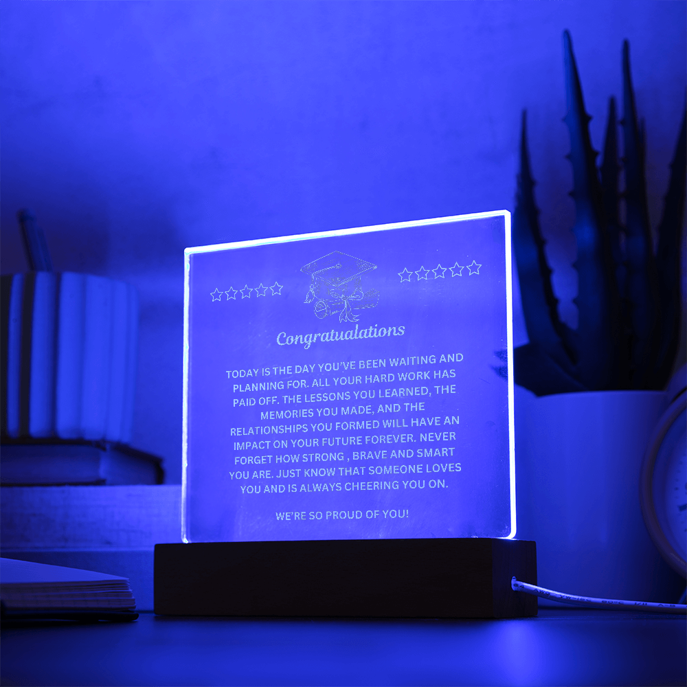 Graduation Conratulations Engraved Acrylic Square Plaque