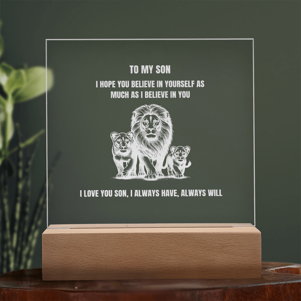 To My Son Engraved Square Plaque