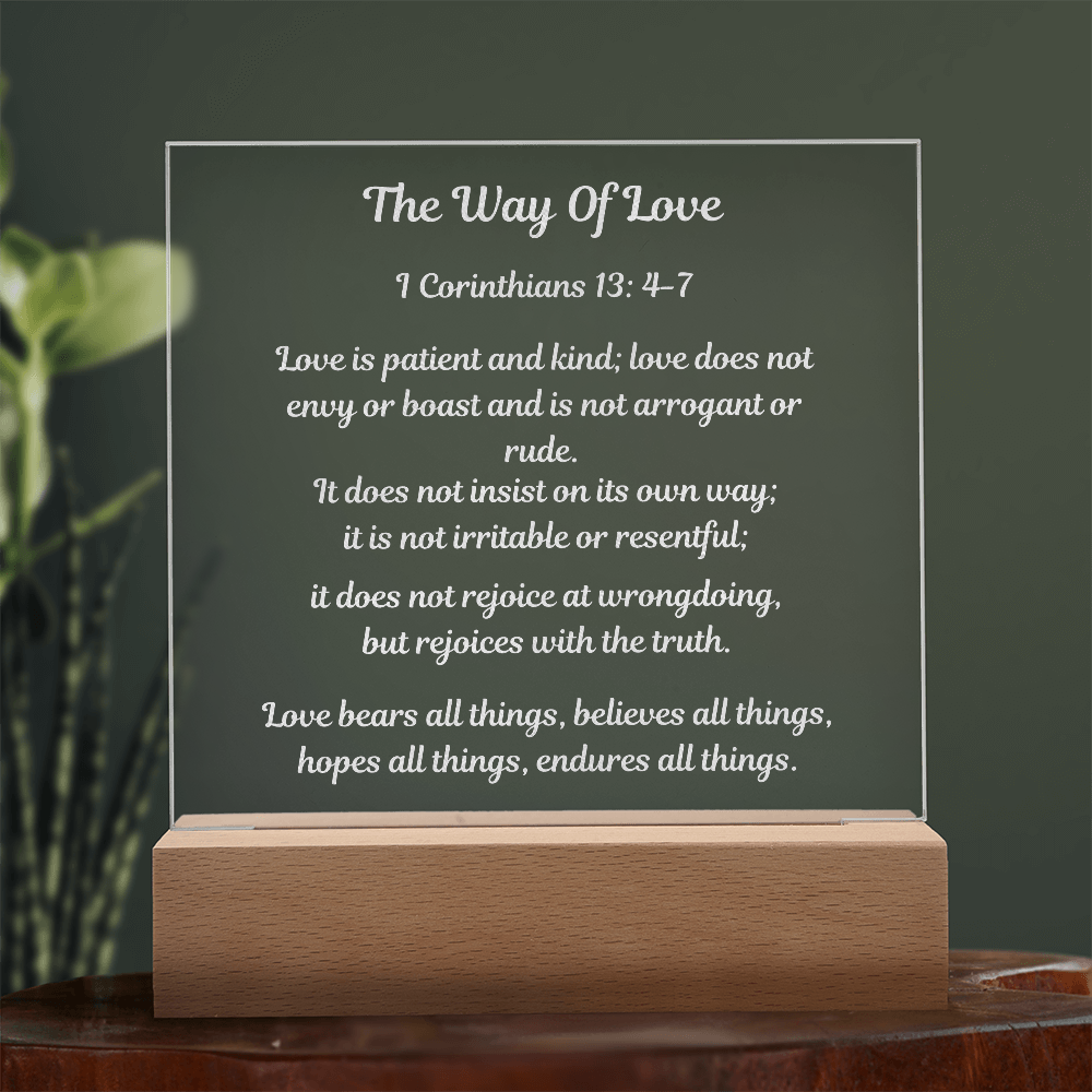 The Way Of Love Engraved Acrylic Square Plaque