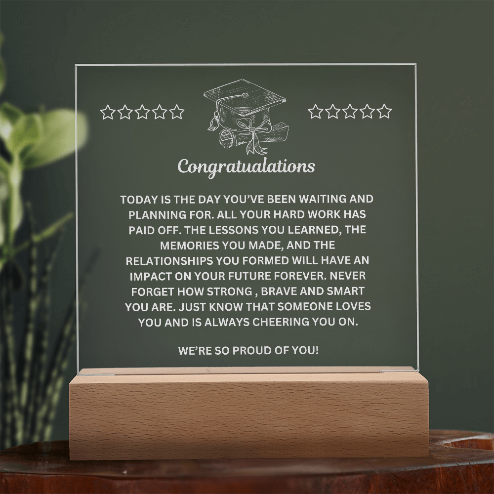 Graduation Conratulations Engraved Acrylic Square Plaque