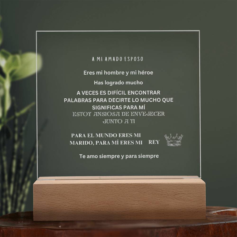 Spanish Husband Engraved Acrylic Square Plaque