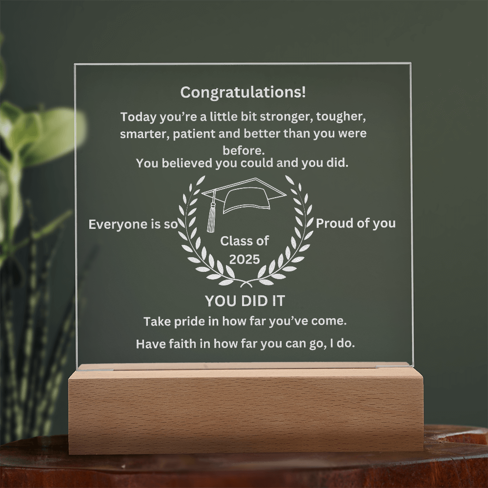 Congratulations! Graduation Engraved Acrylic Square Plaque