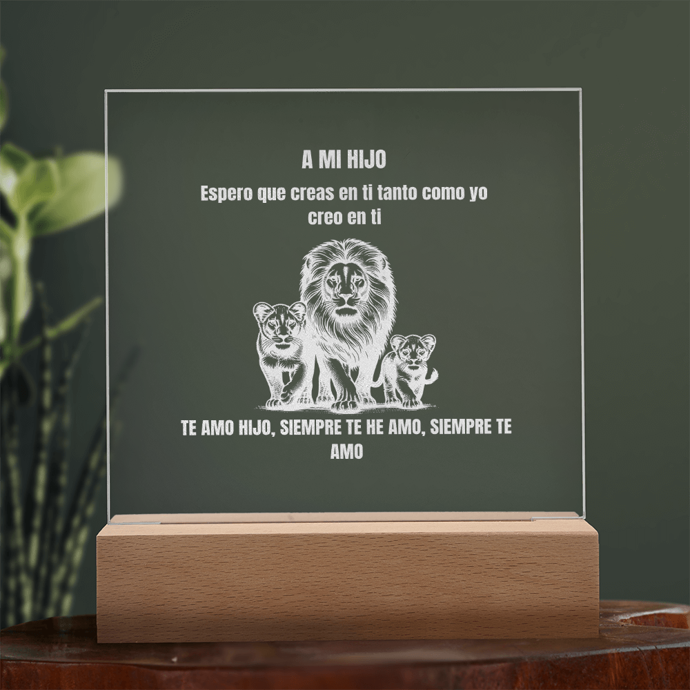 To My Son Engraved Square Plaque Spanish