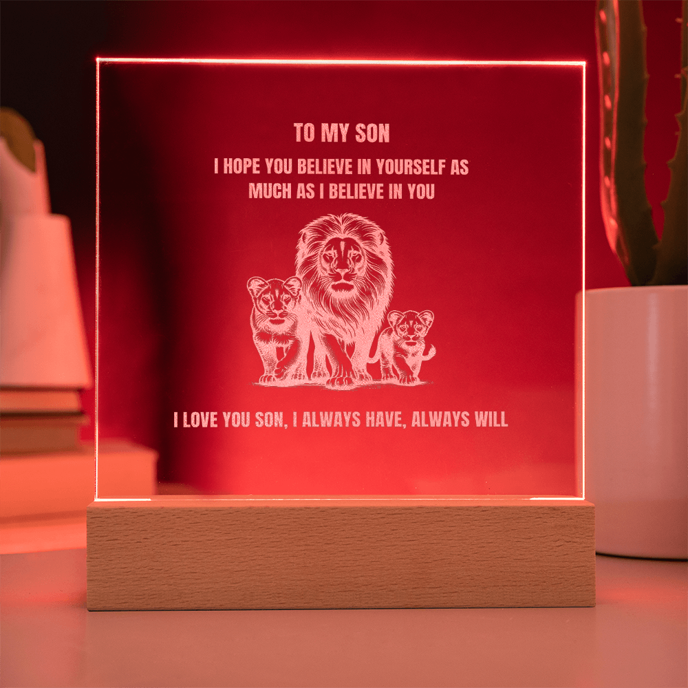To My Son Engraved Square Plaque