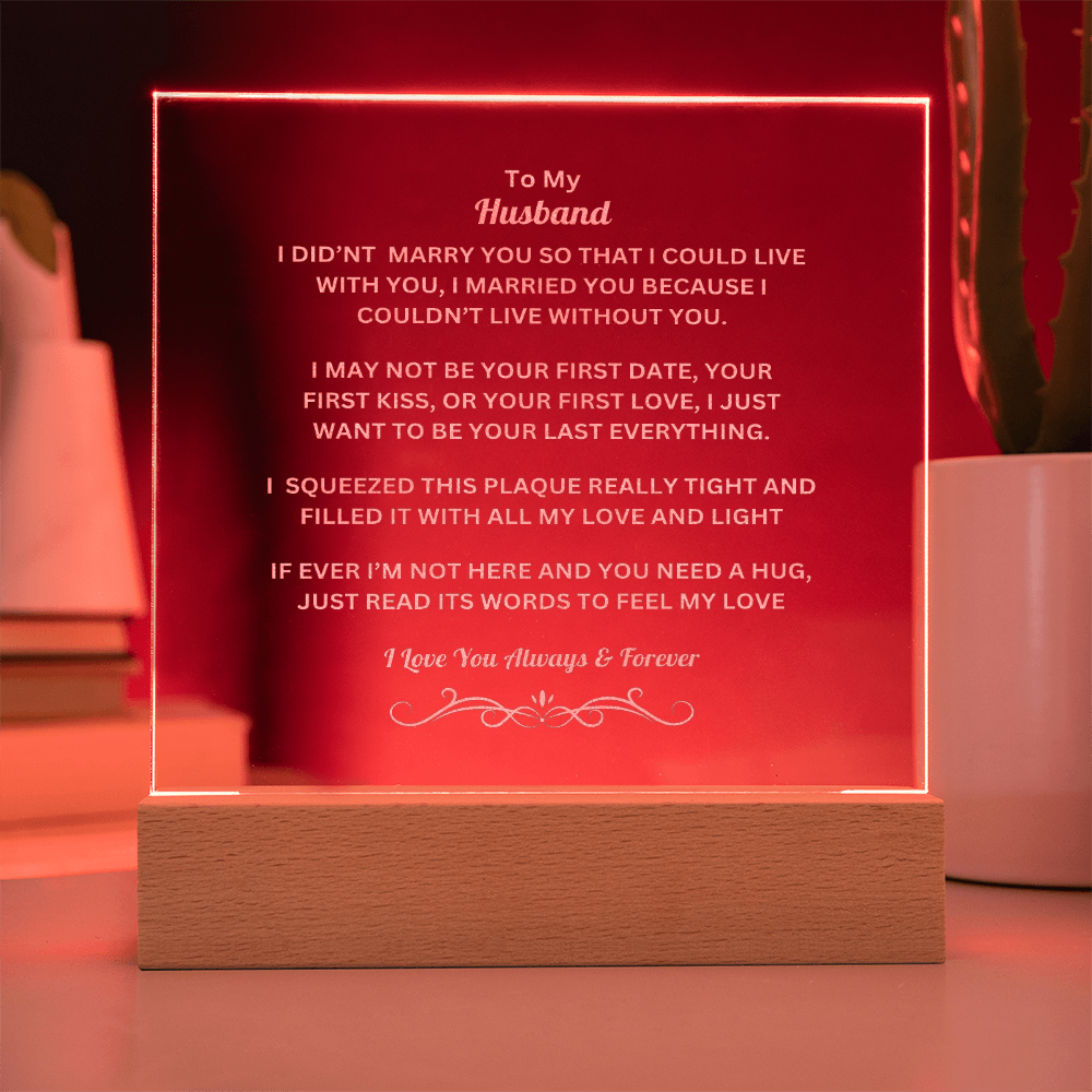 To MY Husband Engraved Acrylic Square Plaque
