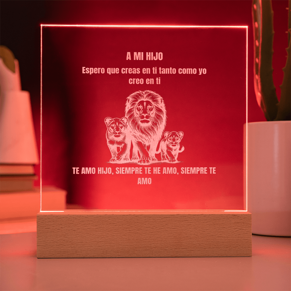 To My Son Engraved Square Plaque Spanish