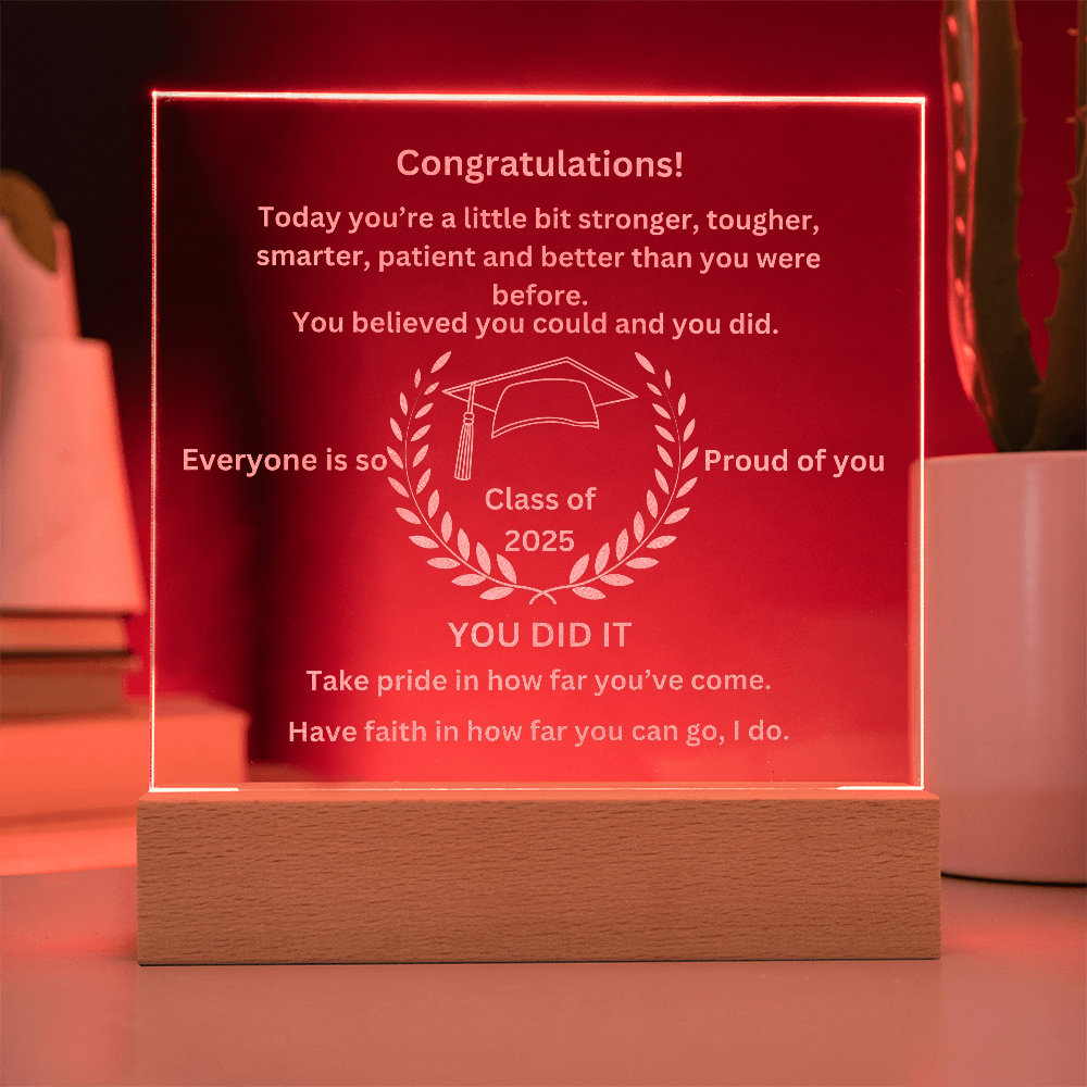 Congratulations! Graduation Engraved Acrylic Square Plaque