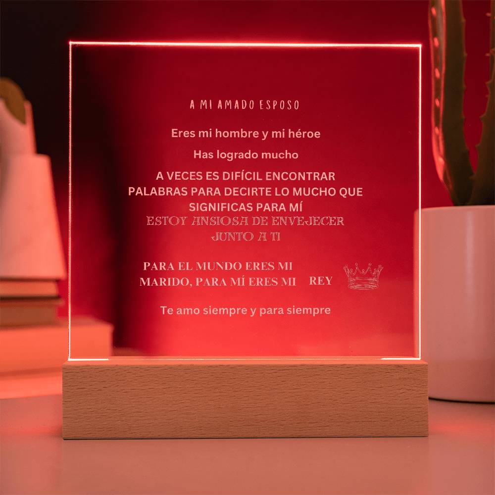 Spanish Husband Engraved Acrylic Square Plaque