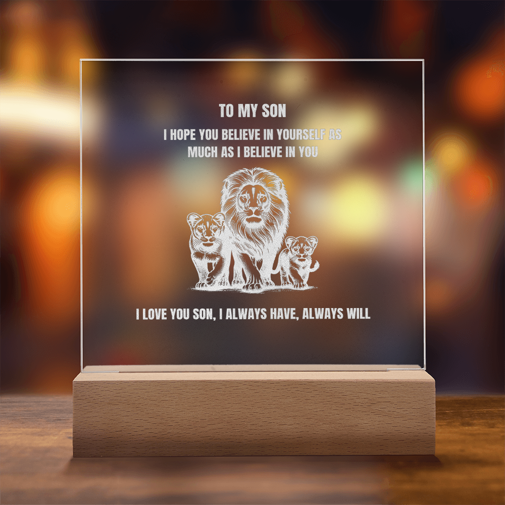 To My Son Engraved Square Plaque