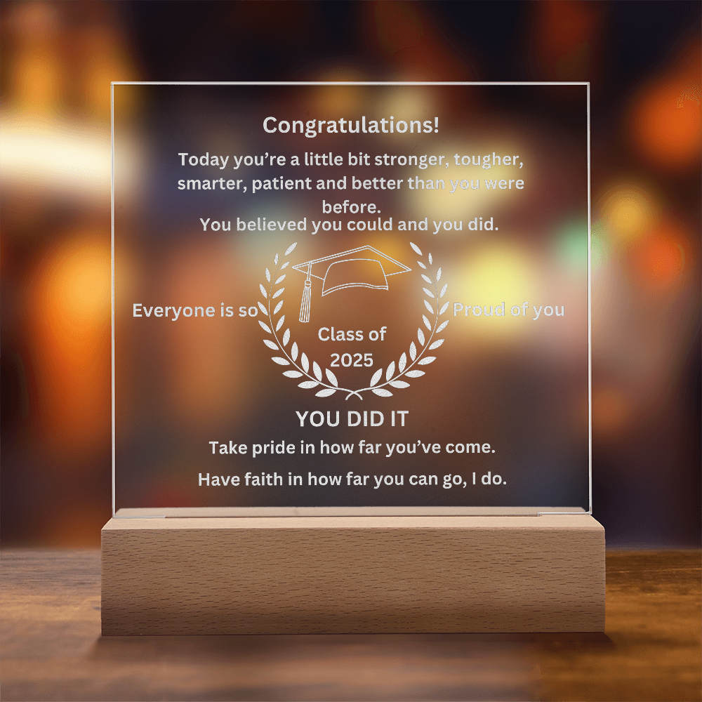 Congratulations! Graduation Engraved Acrylic Square Plaque