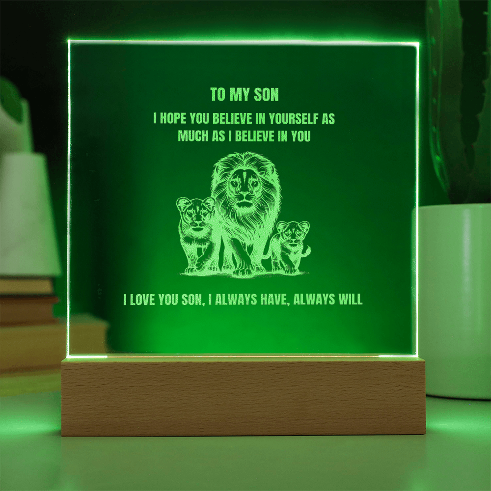 To My Son Engraved Square Plaque