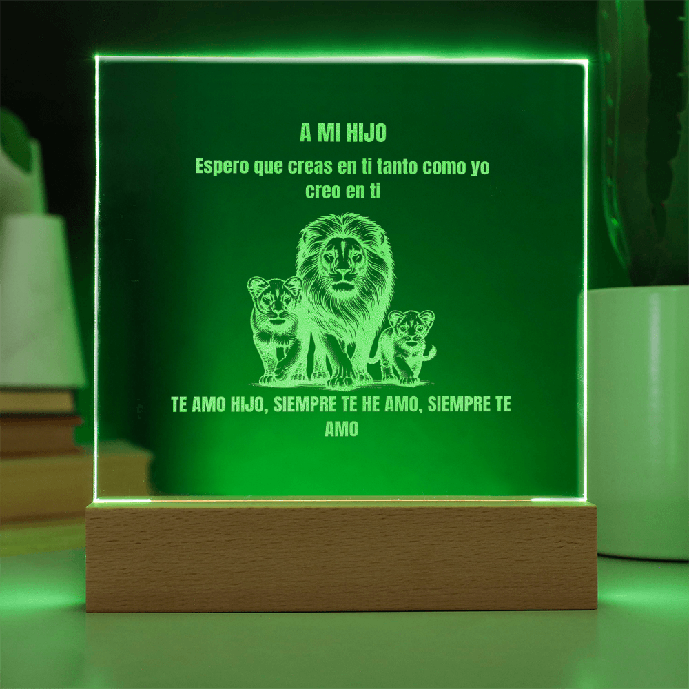 To My Son Engraved Square Plaque Spanish