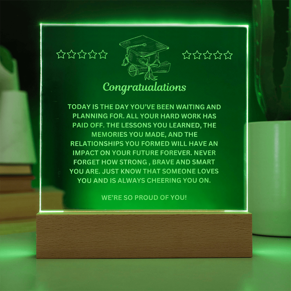 Graduation Conratulations Engraved Acrylic Square Plaque