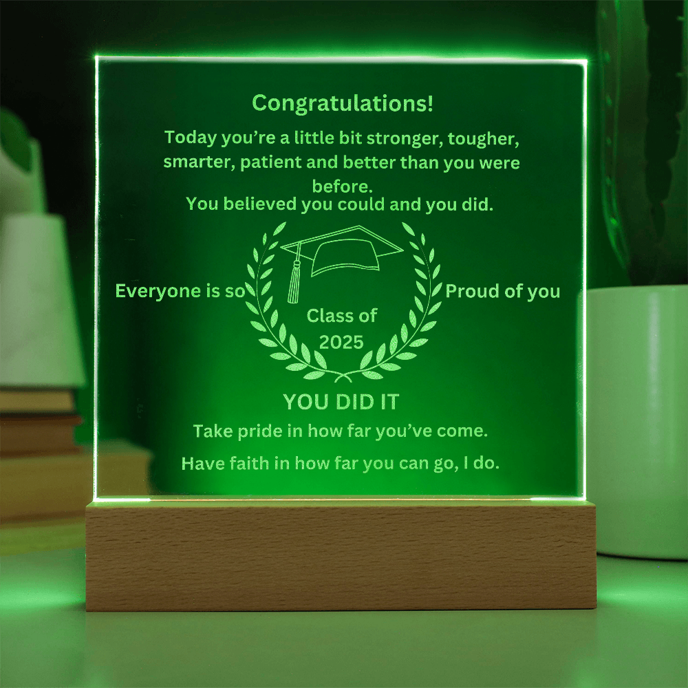 Congratulations! Graduation Engraved Acrylic Square Plaque