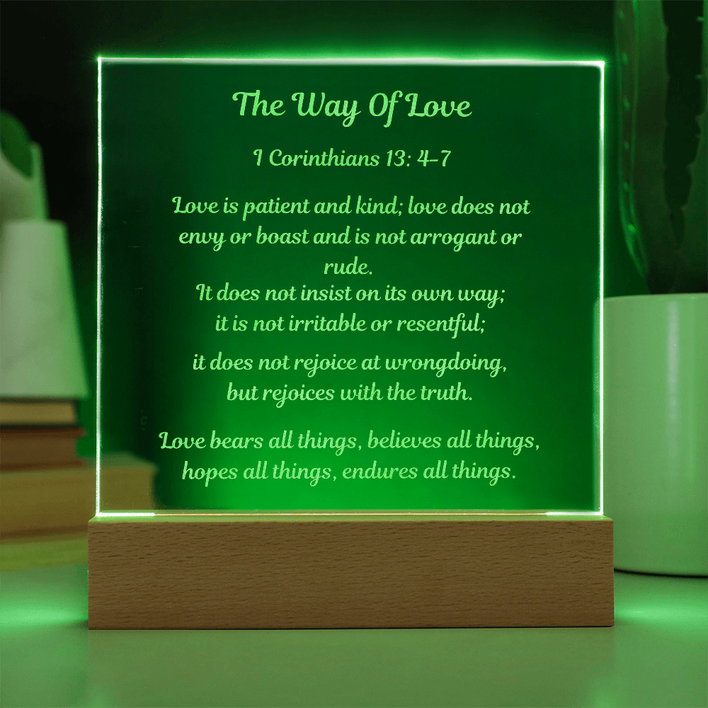 The Way Of Love Engraved Acrylic Square Plaque