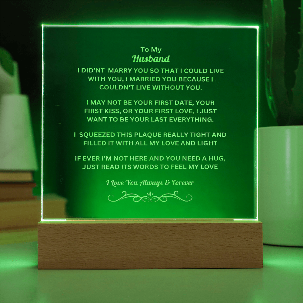 To MY Husband Engraved Acrylic Square Plaque
