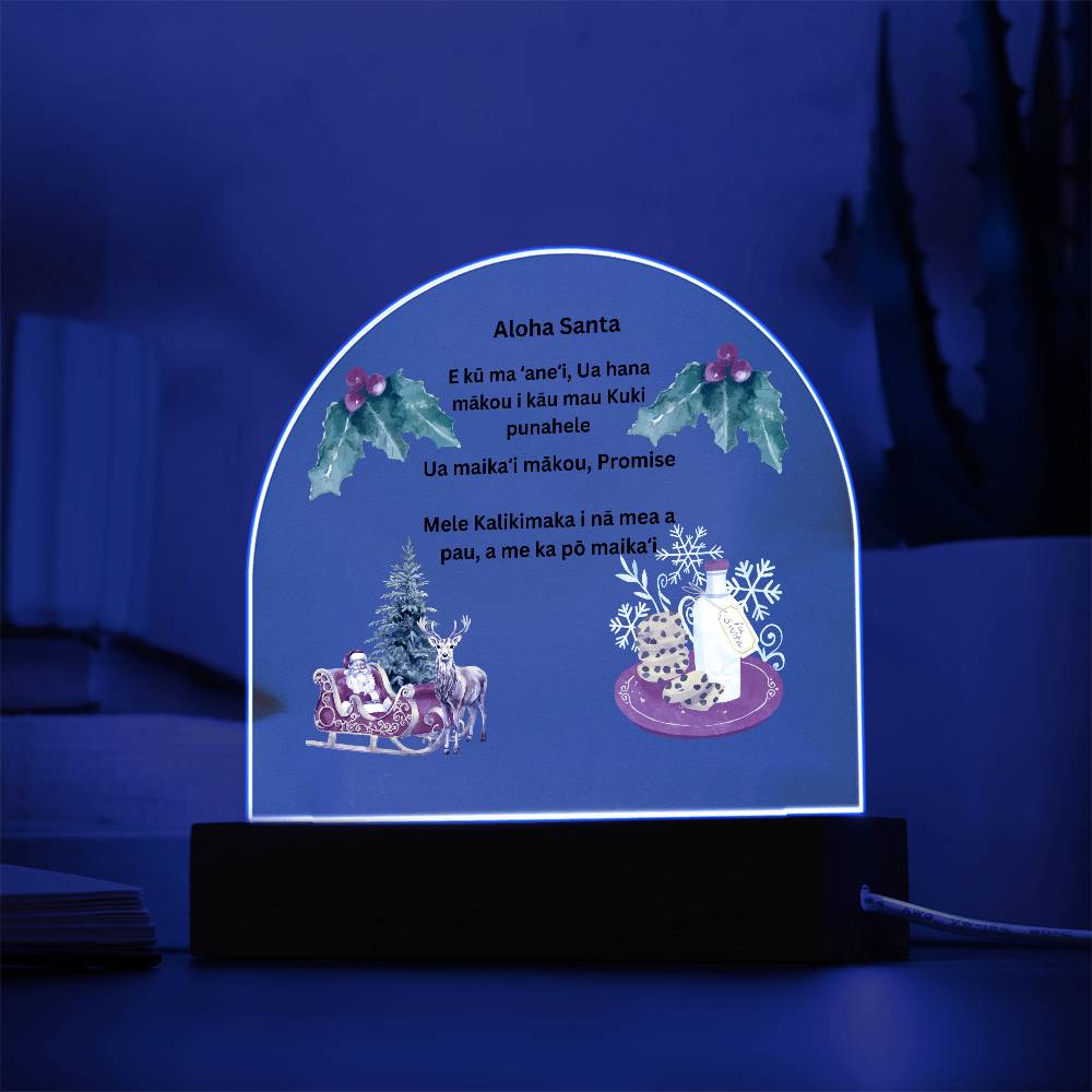 Hawaiian D ear Santa Christmas Dome Plaque