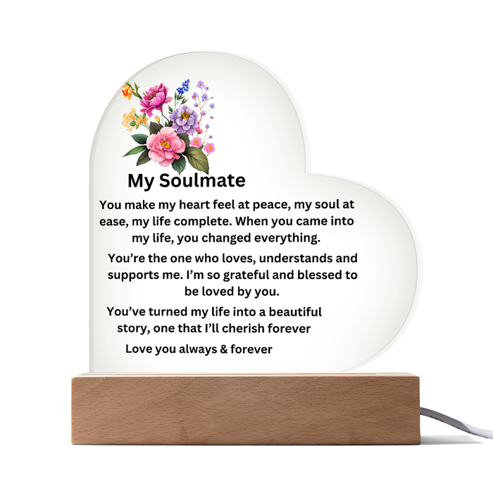 My Soulmate Printed Heart Plaque