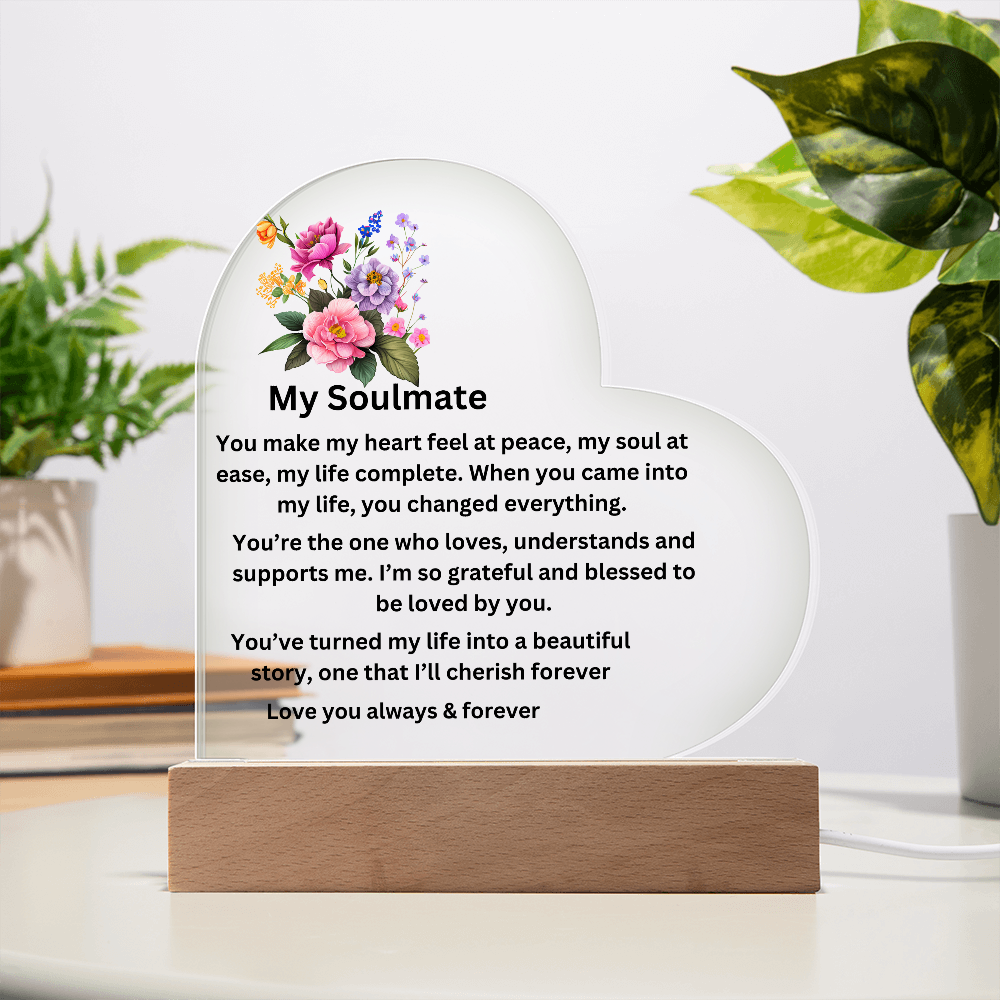 My Soulmate Printed Heart Plaque