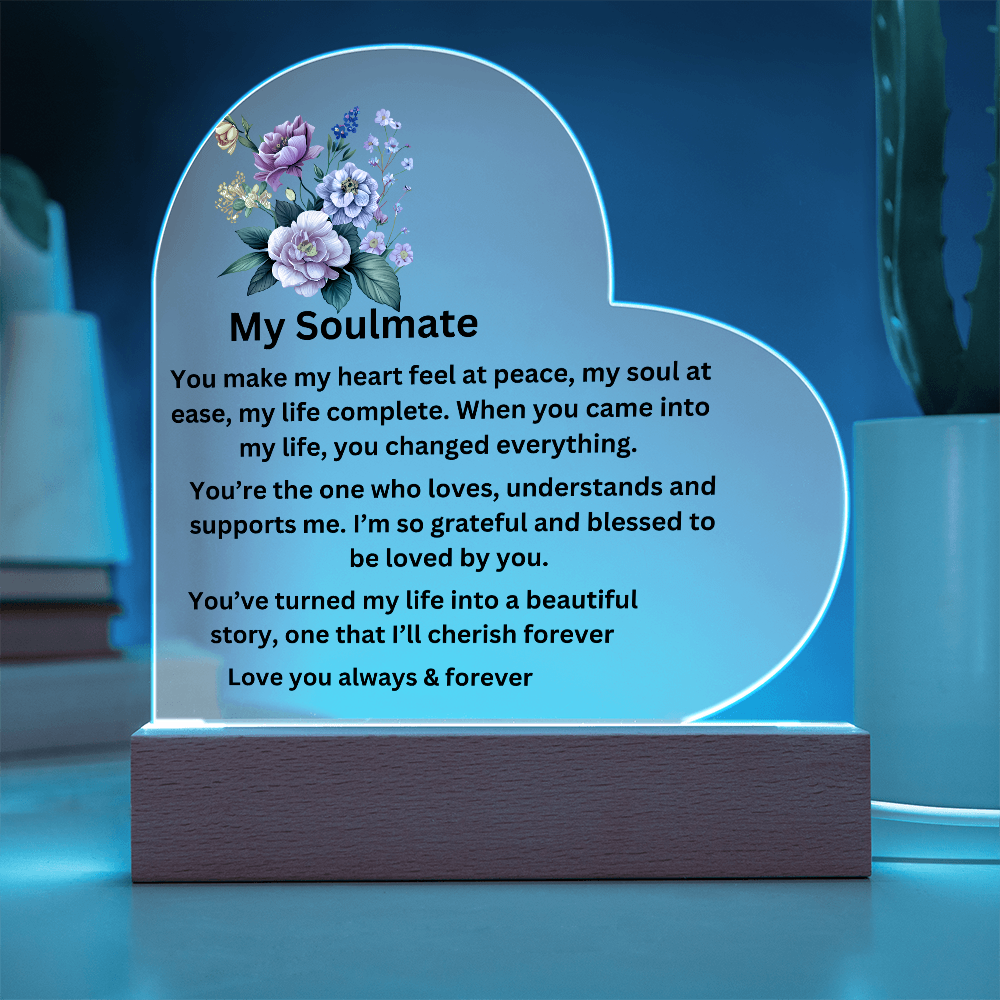 My Soulmate Printed Heart Plaque