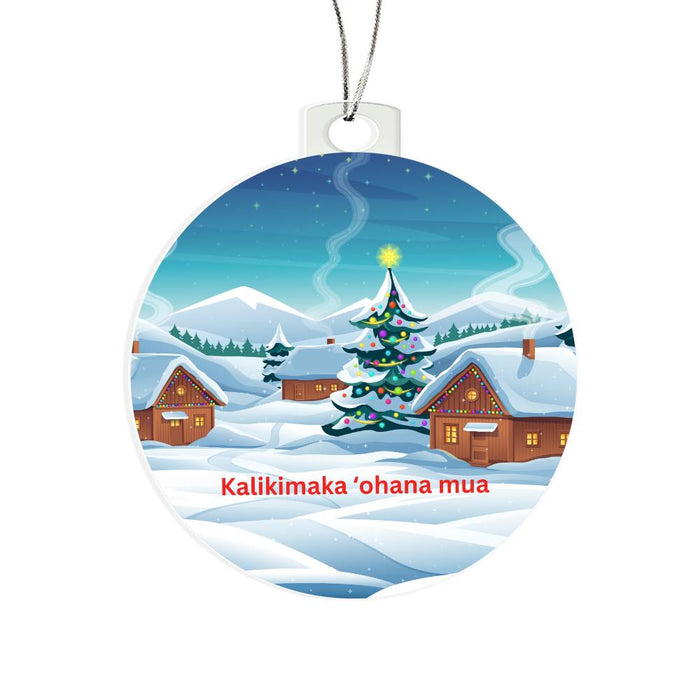 First Family Christmas Hawaiian Round Ornament